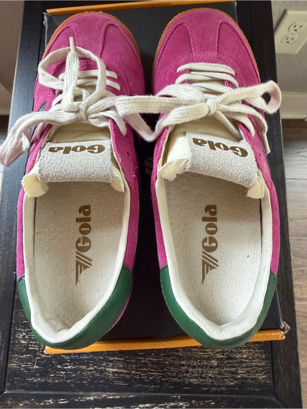 Gola Fuchsia Suede Sneakers with Gum Sole - Picture 4 of 8
